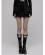 Punk Rave Black Gothic Heavy Industrial Punk Rivets Sexy Mini Skirt