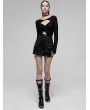 Punk Rave Black Gothic Heavy Industrial Punk Rivets Sexy Mini Skirt