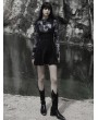 Punk Rave Black Gothic Pleated Strap Short Daily Wear Dress