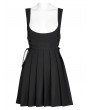 Punk Rave Black Gothic Pleated Strap Short Daily Wear Dress