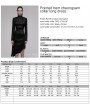 Punk Rave Black Patterned Gothic Punk Asymmetric Cheongsam Collar Long Dress