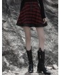 Punk Rave Black and Red Plaid Gothic Punk Mesh Stitching Daily Wear Short Skirt