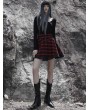 Punk Rave Black and Red Plaid Gothic Punk Mesh Stitching Daily Wear Short Skirt