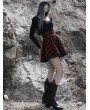 Punk Rave Black and Red Plaid Gothic Punk Mesh Stitching Daily Wear Short Skirt