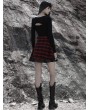 Punk Rave Black and Red Plaid Gothic Punk Mesh Stitching Daily Wear Short Skirt