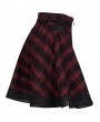 Punk Rave Black and Red Plaid Gothic Punk Mesh Stitching Daily Wear Short Skirt