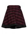 Punk Rave Black and Red Plaid Gothic Punk Mesh Stitching Daily Wear Short Skirt
