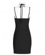 Punk Rave Black Gothic Punk Sexy Drawstring Bodycon Slip Mini Dress