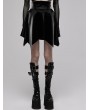 Punk Rave Black Gothic Daily Wear PU Leather High Waist Asymmetric Skirt