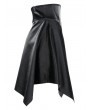 Punk Rave Black Gothic Daily Wear PU Leather High Waist Asymmetric Skirt