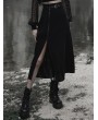 Punk Rave Black Gothic Simple A-Line Long Skirt with Detachable Belt