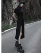 Punk Rave Black Gothic Simple A-Line Long Skirt with Detachable Belt