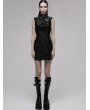 Punk Rave Black Gothic Chinese Style Dragon Pattern Sleeveless Sexy Short Dress