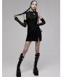 Punk Rave Black Gothic Chinese Style Dragon Pattern Sleeveless Sexy Short Dress