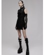 Punk Rave Black Gothic Chinese Style Dragon Pattern Sleeveless Sexy Short Dress