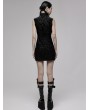 Punk Rave Black Gothic Chinese Style Dragon Pattern Sleeveless Sexy Short Dress