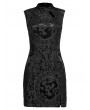 Punk Rave Black Gothic Chinese Style Dragon Pattern Sleeveless Sexy Short Dress