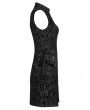 Punk Rave Black Gothic Chinese Style Dragon Pattern Sleeveless Sexy Short Dress