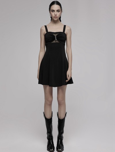 Punk Rave Black Gothic Punk Sexy Daily Wear A-Line Short Dress