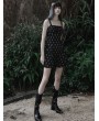 Punk Rave Black Gothic Punk Sexy Love Pattern Jacquard Short Dress