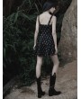 Punk Rave Black Gothic Punk Sexy Love Pattern Jacquard Short Dress