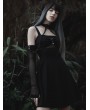 Punk Rave Black Gothic Punk Rhombus Gauze Arm Sleeves with Detachable Choker