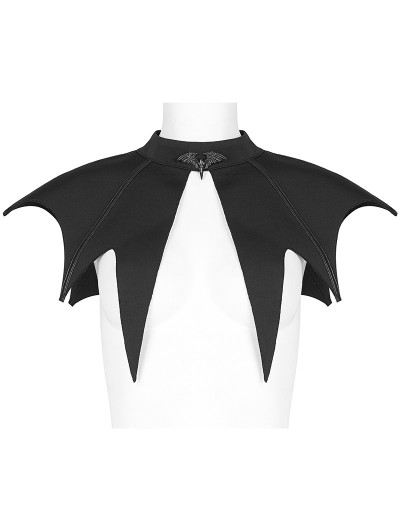 Punk Rave Black Gothic Dark Bat Wing Collar for Women