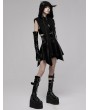 Punk Rave Black Gothic Cute Wizard Bat Wings Hooded Capelet for Women