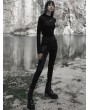 Punk Rave Black Gothic Fit Split Long Sleeve T-Shirt for Women