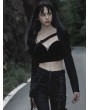 Punk Rave Black Gothic Punk Dark Long Puff Sleeve Short Jacket for Women