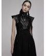 Punk Rave Black Gothic Punk Wide Shoulder Vest With Waist Loop