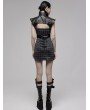 Punk Rave Black Gothic Punk Wide Shoulder Vest With Waist Loop