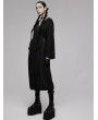 Punk Rave Black Gothic Chinese Style Dark Pattern Chiffon Long Hooded Coat for Women