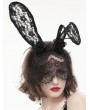 Devil Fashion Black Gothic Lace Rabbit Ears Headdress with Face Mask