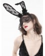 Devil Fashion Black Gothic Lace Rabbit Ears Headdress with Face Mask