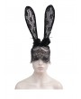 Devil Fashion Black Gothic Lace Rabbit Ears Headdress with Face Mask