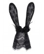 Devil Fashion Black Gothic Lace Rabbit Ears Headdress with Face Mask