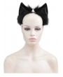 Devil Fashion Black Gothic Faux Fur Cat Ears Headdress