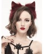 Devil Fashion Red Gothic Faux Fur Cat Ears Headdress