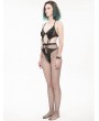 Devil Fashion Black Gothic Sexy Semi-Transparent Bodysuit