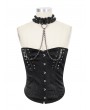 Devil Fashion Black Gothic Punk Fashion Zipper Chain Sexy Overbust Corset