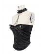 Devil Fashion Black Gothic Punk Fashion Zipper Chain Sexy Overbust Corset