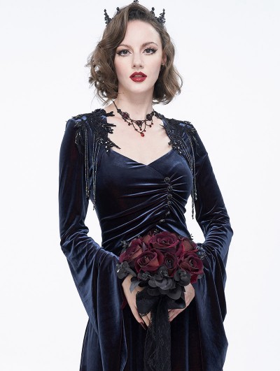 Eva Lady Black and Red Gothic Lace Rose Wedding Bouquet