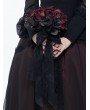 Eva Lady Black and Red Gothic Lace Rose Wedding Bouquet