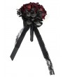 Eva Lady Black and Red Gothic Lace Rose Wedding Bouquet