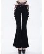 Eva Lady Black Gothic Sexy Slim Lace-Up Flared Trousers for Women