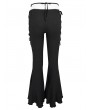 Eva Lady Black Gothic Sexy Slim Lace-Up Flared Trousers for Women