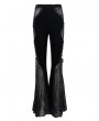 Eva Lady Black Gothic Sexy Velvet Lace Transparent Flared Trousers for Women