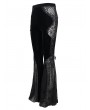 Eva Lady Black Gothic Sexy Velvet Lace Transparent Flared Trousers for Women