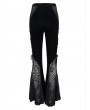 Eva Lady Black Gothic Sexy Velvet Lace Transparent Flared Trousers for Women